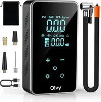 Olvy Luftkompressor, Mini Reifenpumpe 7000mAh, Elektrischer Kompressor Fahrradpumpe Elektrische Luftpumpe Mini-Kompressor Auto Fahrrad Bälle Powerbank