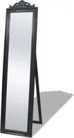 The Living Store Standspiegel im Barock-Stil 160x40 cm Schwarz