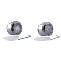 2 Stücke Motorrad Fahrrad Lenker Thermometer + Lenker Uhr, Weiß Wasserdichte Zifferblatt Uhr und Temperaturanzeige für 22 / 25mm Lenker