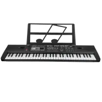 Multifunkční digitální piano, 61klávesový klavír Dětský elektrický klavír s mikrofonem a stojanem na noty Přenosný klavír s klávesami