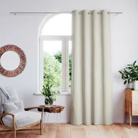 Vorhang Gardine 140x250 cm Ösen Einfarbiges Streifen Muster für Wohnzimmer Schlafzimmer Weiß Cappuccino