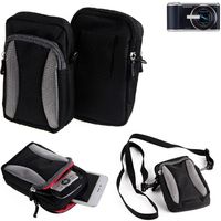 K-S-Trade Fototasche kompatibel mit Samsung Galaxy Camera 2 Gürtel-Tasche Holster Umhänge Tasche Kameratasche, schwarz-grau Brust-Beutel