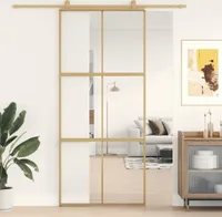 Drzwi przesuwne Golden 90x205 cm ESG przezroczyste szkło i aluminium