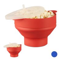 relaxdays 2 x Popcorn Maker Silikon rot