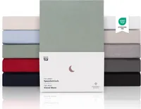Blumtal® Premium jersey topper box spring fitted sheet 90x200cm - certyfikowane przez Oeko-TEX, super miękkie prześcieradło ze 100% bawełny, wysokość toppera do 10 cm, Summer Green - Zielony