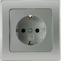 DELPHI Schutzkontakt-Steckdose, silber