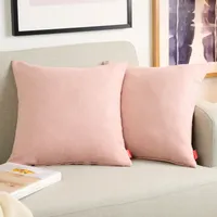 Blumtal 2er Set Kissenbezug 40x60 cm Chenille - Kuscheliges Sofakissen mit verstecktem Reißverschluss,  , weiches Dekokissen, Dusty Pink - Rosa