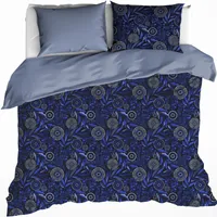 Poszwa na kołdrę De Witte Lietaer, Moonflower Cobalt Blue - 240 x 220 cm + 2x 60x70 cm - flanela bawełniana