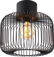 QAZQA - Design Design-Deckenleuchte I Deckenlampe I Lampe I Leuchte schwarz Draht 31,5 cm - Baya I Wohnzimmer I Schlafzimmer - Stahl Rund - LED geeignet E27