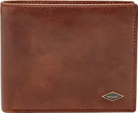 FOSSIL Leder Geldbörse Ryan Large Coin Pocket Bifold Dark Brown braun