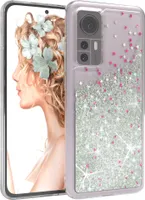 EAZY CASE - Glitzer Hülle kompatibel mit Xiaomi 12 - 12X Glitzer Schutzhülle, Soft Case, Backcover Transparent