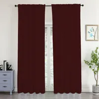 Samtvorhang 140 x 245 cm mit Kräuselband wasserabweisend Bordeaux - 140 x 245 cm