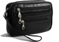Branco - edle Leder Herren Handgelenktasche Herrentasche Handtasche - Schwarz