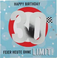 Depesche Zahlenkarten mit Musik quadtratisch : Happy Birthday 30 Feier heute ohne Limit Zahlenkarten mit Musik, quadratisch: Happy Birthday 30 Feier heute ohne Limit