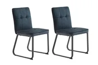 byLIVING Esszimmerstuhl Talea 2er-Set, Metall schwarz, Stoff dunkelgrau