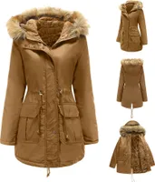 Damen Winterjacke Winterjacke Baumwolljacke Warme, verdickte Reißverschlusstaschenjacke, S-4XL
