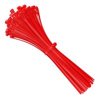 Kabelbinder Wiederverschließbar, 350mm x 7,6mm rot, Nylon UV-Beständig, Hochleistungs 350 mm Wiederverwendbare Binders, Wiederlösbare Kabelbinder, 100 Stück