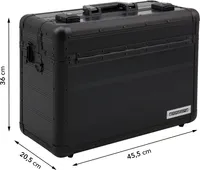 Pilotenkoffer anndora Aktenkoffer Businesskoffer TSA Schlösser Aluminium Oberfläche Schwarz - Schwarz