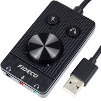 Fideco USB Soundkarte Kopfhörer Mikrofon 48K 16 BIT