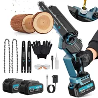 8" Zoll Mini Kettensäge mit Akku,8000mAh 1200W Akku Kettensäge,Für Baumschnitt,Handwerk und Heimwerkerprojekte