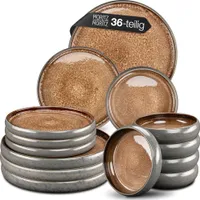 Moritz & Moritz SOLID 36tlg Steinzeug Geschirr Set 12 Personen Beige