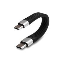 INF Kurzes USB-C-zu-USB-C-Kabel 100 W 10 Gbit/s (13,4 cm), Schnelllade Datenkabel Aluminium/ TPE Material, Silber/ Schwarz