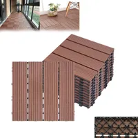 LARS360 22 kusů WPC dlaždic, 2m2 30x30cm terasové dlaždice balkonové dlaždice klikněte na dlaždice palubky balkon zahrada hnědá
