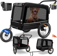 KESSER® Hundeanhänger Boxer 3-in-1 Hundebuggy & Jogger Fahrradanhänger groß ca. 240 Liter Volumen, gefedert, 360° Grad Vorderrad, 600D Oxford Canvas, SmartSpace Concept, maximale Belastbarkeit: 40 kg