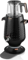 Arzum Ehlikeyf Semaver, Elektrischer Türkischer Teekocher, 2200W, 3,5L Wasserkocher, 1,2L Glas Teekanne, Edelstahl, Weiß