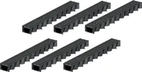 6x1m ACO Hexaline 2.0 Entwässerungsrinne mit Microgrip Stegrost Rinne Bodenrinne Terrassenrinne