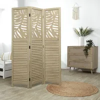 Homestyle4u 2042, Paravent Raumteiler 3 teilig Holz Raumtrenner Trennwand Sichtschutz Spanische Wand