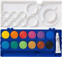Malset Glitzerfarben Farbpalette Glitzer Pinsel WOW 12 Mini-Wasserfarben 