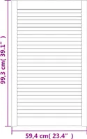 vidaXL Dvere šatníkovej skrine s lamelovým dizajnom 2 ks biele 99,3x59,4 cm masívne drevo