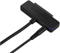Poppstar Festplatten-Adapter mit Netzteil (USB 3.1 Gen 1 Typ A) Sata USB Kabel für externe Festplatten (SSD, HDD, 2,5 u. 3,5 Zoll) an PC Notebook, UASP Support, bis zu 10 Gb/s, Kabellänge 1m