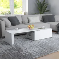 vidaXL Konferenční stolek bílý 150x50x35 cm Dřevěný materiál