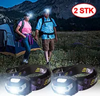 2 STK Super Hell Stirnlampe Scheinwerfer USB Kopflampe Wiederaufladbar Bewegungssensor Headlight Wasserdicht