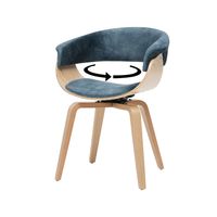 Stuhl für Esszimmer Wohnzimmer Küche Polstersessel in blau Polsterstuhl mit Armlehne SixBros 7015X/7688 Esszimmerstuhl aus Kunstleder