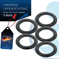 tecuro Universal Lippendichtung Ø 43 mm, für Siebkörbchen - Siebkorbventil - Dichtung für Küchenspüle - 5 Stück