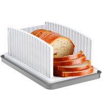 Leap Brotschneidemaschine für selbstgebackenes Brot, Brotschneideführung mit einstellbarer Breite, faltbare und kompakte Schneidführung mit Krümelschale -