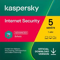 Kaspersky Internet Security 2023 | 5 Geräte | 1 Jahr | Vollversion | PC/Mac/Mobile | Download-Version
