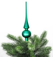 Christbaumspitze aus Glas 26cm grün piniengrün matt