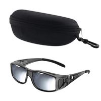 BEZZEE PRO Verspiegelte Polarisierte Sonnenüberbrille für Brillenträger mit Etui - UV400-Schutz & Blendschutz - Passt über Korrektionsbrillen - Für Angeln und Golf - Überziehbrille Herren & Damen