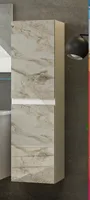 Hängeschrank Weiß Marmor Optik Hochschrank Badezimmerschrank badmöbel Hochglanz Schrank Badschrank Badregal Weiss Marmor Optik Glänzend Badezimmerschränke 110 cm Hoch 30 cm breit
