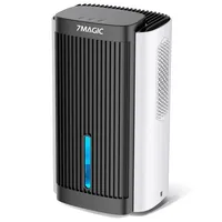 7MAGIC Luftentfeuchter 2000ML, Luftentfeuchter Elektrisch, 7 Farbiges Licht, Tragbar, Ultra Leise, Luftentfeuchter für Schlafzimmer, Schwarz und Weiß