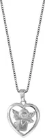 trendor 79046 Silber-Collier Herz mit Engel Anhänger Halskette, 40 cm