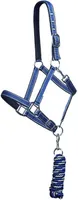 Euroriding Halfter und Strick Set Navy/Royalblau Full