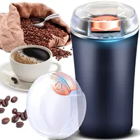 Elektrische Kaffeemühle, Kaffeemühle mit Edelstahl Schlagmesser, Keramikmahlwerk Unterwegs Einstellbarer Grobheit, Edelstahlschlagmesser Retoo