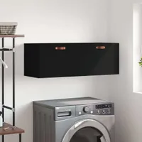 vidaXL Nástěnná skříňka černá 100x36,5x35 cm Dřevěný materiál