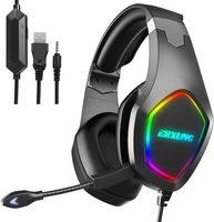 Gaming-Headset PS5, PS4, ultraweiche Ohrenschützer, RGB-Licht-Headset, Gaming-Audio, Surround-Sound, einstellbare Mikrofon-Geräuschunterdrückung