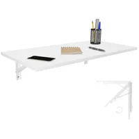 Stół naścienny składany Blat biurka 80x40 cm w kolorze białym Stół składany Stół do jadalni Stół kuchenny na ścianę Stół barowy Stół stojący Stół
